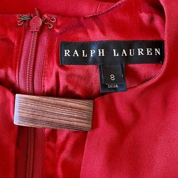 Ralph Lauren Black Label Silk Blend Red Sheath Dress 8 - Picture 6 of 6